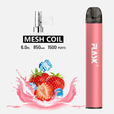 F900 P6 Aliran Udara Halus Vape Pen sekali pakai 1500puffs mesh coil