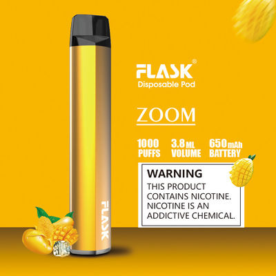 Baterai Ramping 1000puff Pena Vaporizer Pod Sekali Pakai Disetujui FDA