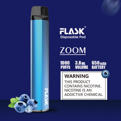 Baterai Ramping 1000puff Pena Vaporizer Pod Sekali Pakai Disetujui FDA