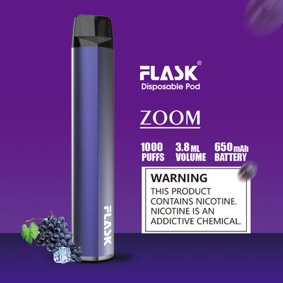 Baterai Ramping 1000puff Pena Vaporizer Pod Sekali Pakai Disetujui FDA