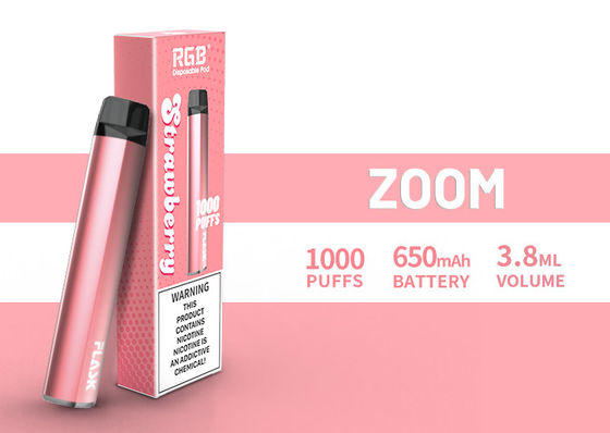 ZOOM Disposal Vapepen perangkat stabilitas kualitas tinggi 1000puff 650mah 304 Stianless steel