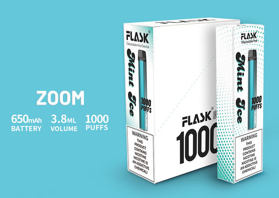Perangkat pembuangan ZOOM Kinerja stabil Vapepen Jerman membuat corong PC 650mah 3.8ml 1000puff