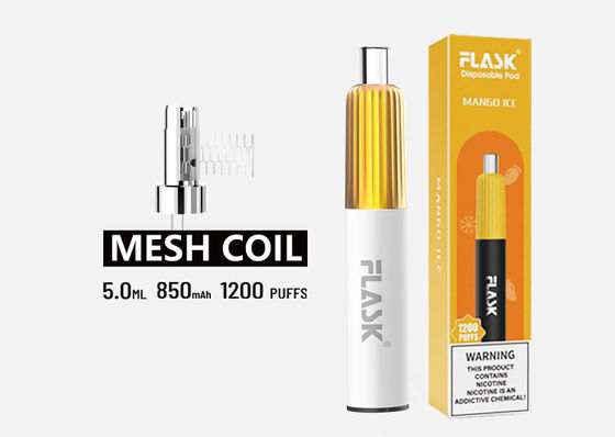 Pena Vaporizer Rasa Mangga Persik Anti Bocor 1200 Puff Rokok Elektronik Sekali Pakai