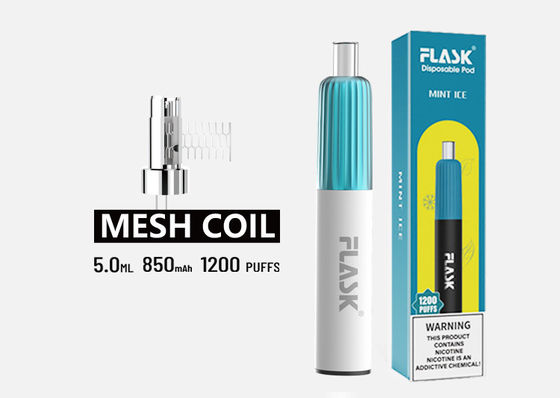 3.7V 5ml Vaporizer Pod Sekali Pakai E Cig Starter Kit Dengan Mesh Coil