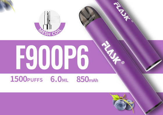 6.0ml Perangkat Vape Pod Sekali Pakai, Pena Vape Sekali Pakai 1500puffs