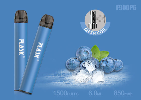 Nicosalt 5% 1500puffs 6.0ml Kartrid Minyak Kaca Dengan Mesh Coil