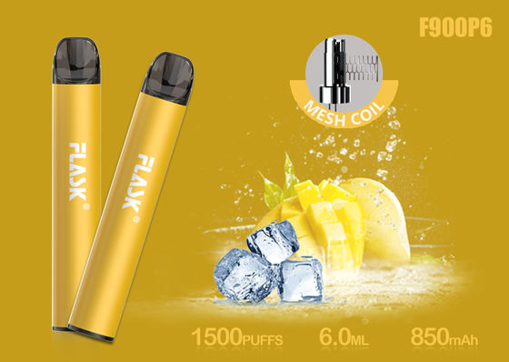 Nicosalt 5% 1500puffs 6.0ml Kartrid Minyak Kaca Dengan Mesh Coil