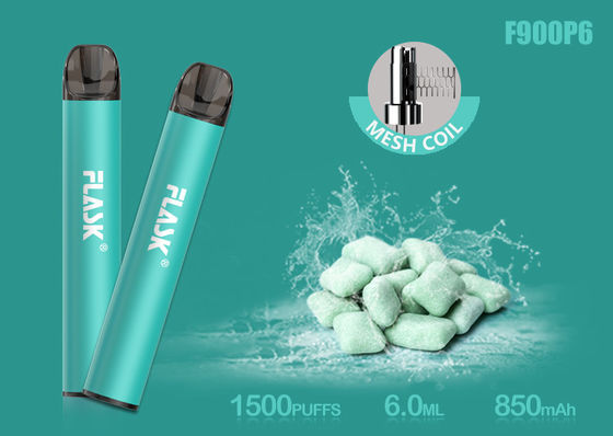 Nicosalt 5% 1500puffs 6.0ml Kartrid Minyak Kaca Dengan Mesh Coil