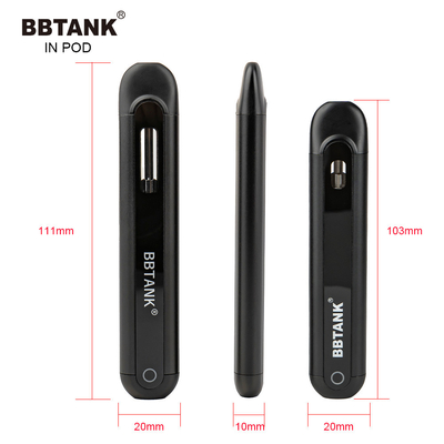 BBTANK IN POD THC Distillate Oil Disposable Vape Device 2ml Ceramic Coil Vape Pod dengan Proses Kontrol Kualitas 100%