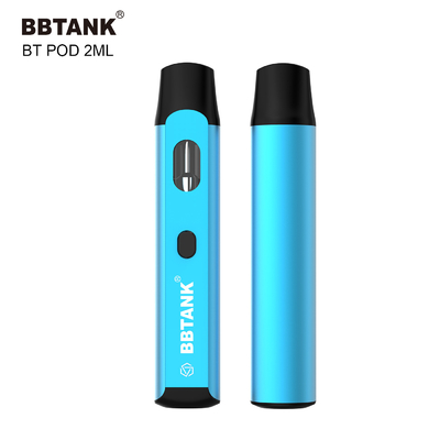 Perangkat Vape Sekali Pakai THC Kustom 2ml Tombol Fungsi Pemanasan Awal Kumparan Keramik Tanpa Penyumbatan
