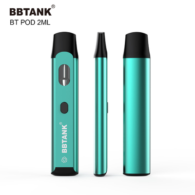 Perangkat Vape Sekali Pakai THC Kustom 2ml Tombol Fungsi Pemanasan Awal Kumparan Keramik Tanpa Penyumbatan
