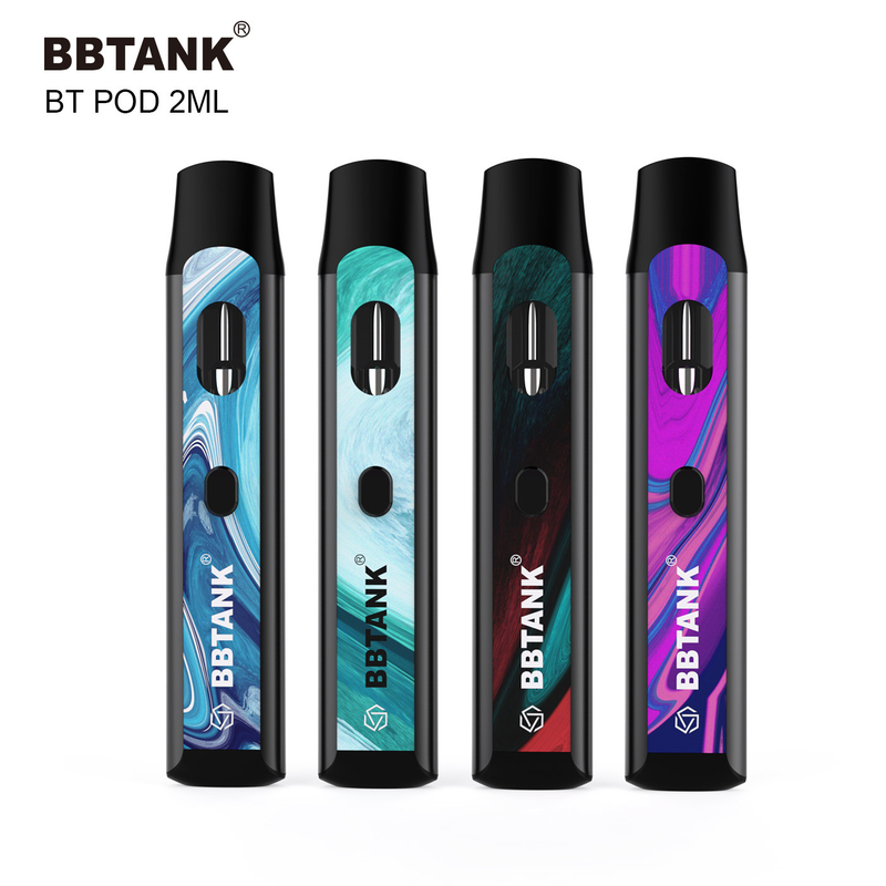 2ml tombol sekali pakai vape pod panaskan kartrid kumparan keramik untuk delta 8 thc
